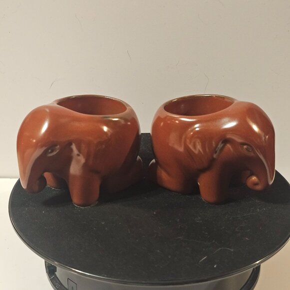 4 Vtg PartyLite "African Inspiration Collection" Elephant Tea light Holders - Picture 6 of 8